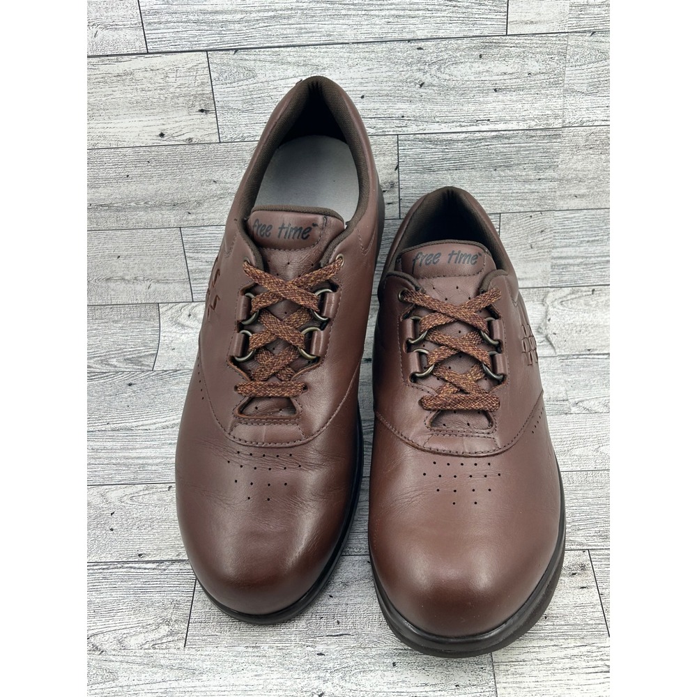 SAS Free Time Brown Leather Walking Shoes Women 9.5N Made in USA Comfort Sneaker